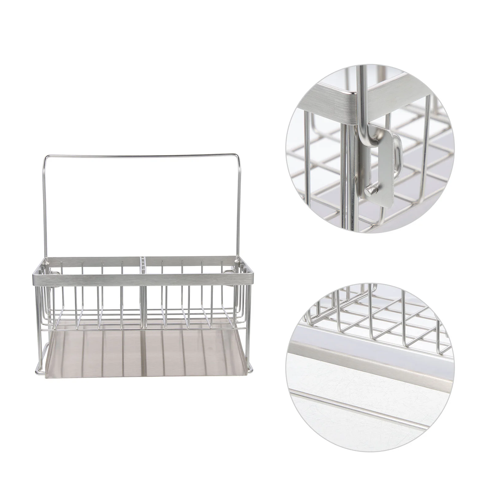 

Kitchen Sink Sponge Holder Stainless Steel Kitchen Soap Dispenser Organizer