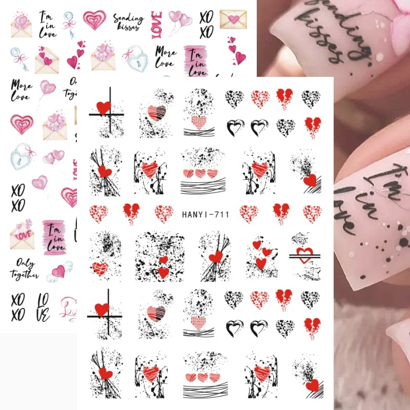 

Heart Love Design 3D Nail Art Decals Valentine's Day Nail Art Decoration Nail stickers Nail Decoration For Nail Tips Beauty