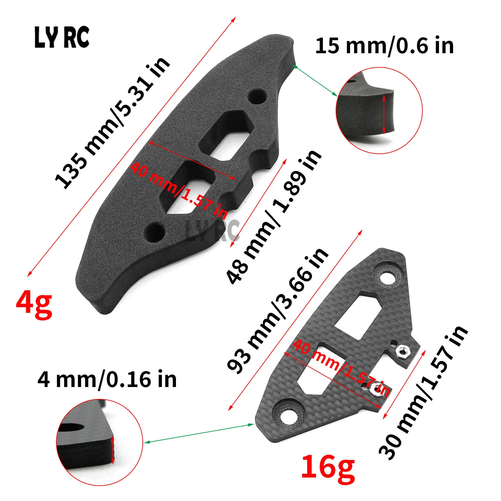 

1/10 Tamiya TAMIYA XV02 Rally RC Car Carbon Fiber Sponge Tablet Anti-collision Sponge Set