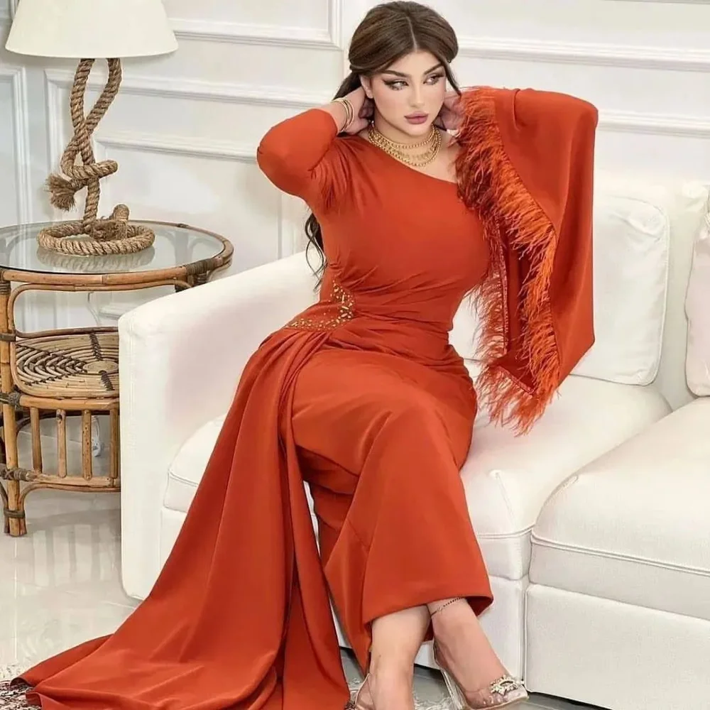 

FLORINE TULIRAIN Satin Summer Trumpet Evening Dress Ankle-Length Fashion Formal V-Neck Prom Gown For Charming Women 2023
