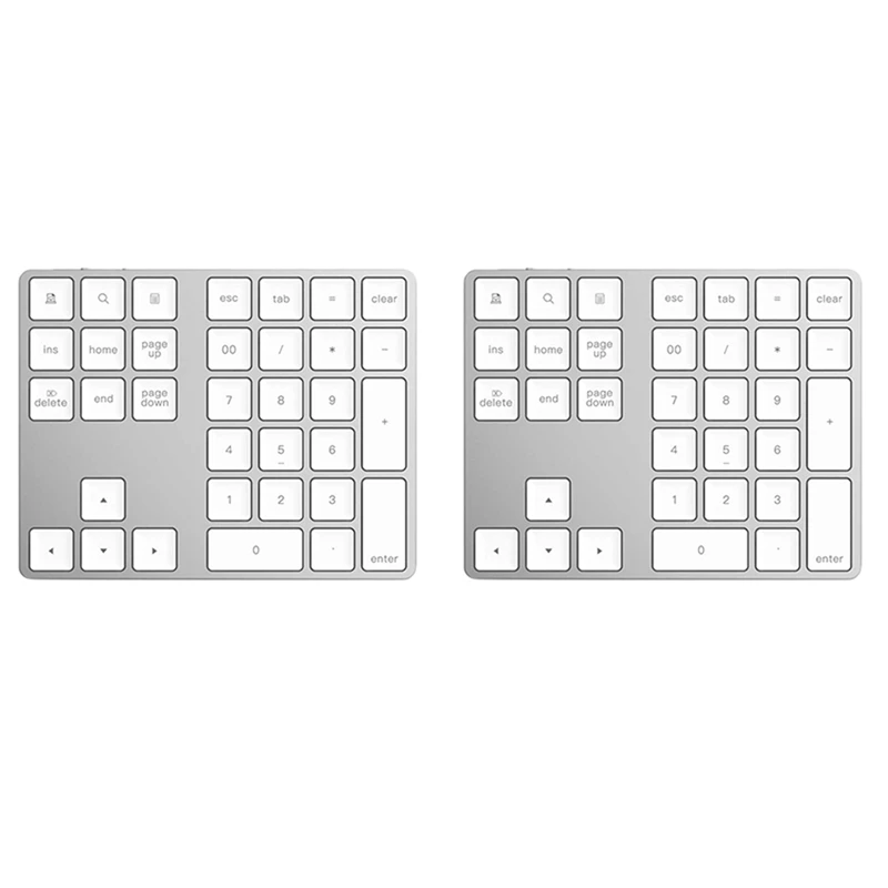 

2X Bluetooth 3.0 Numeric Keypad 34 Keys Digital Keyboard for Accounting Teller Windows IOS OS Android PC Tablet Laptop
