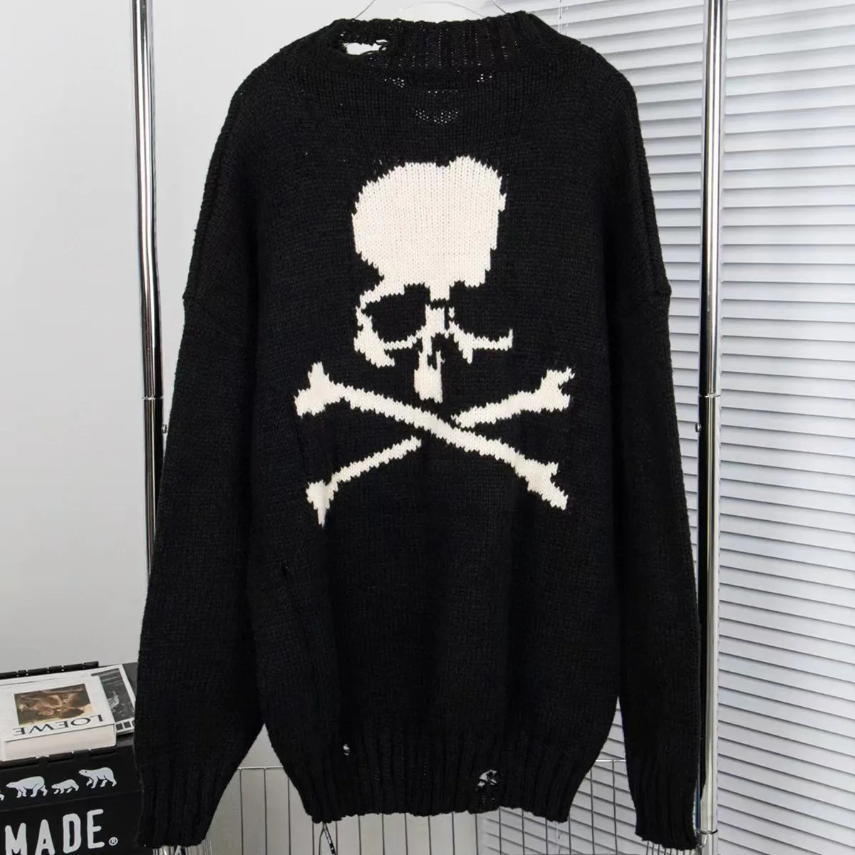 

Thick Heavy Mastermind World Sweater Men Women 1:1 High Quality Skull Logo Digital Print Mastermind Japan Pullover MMJ Sweater