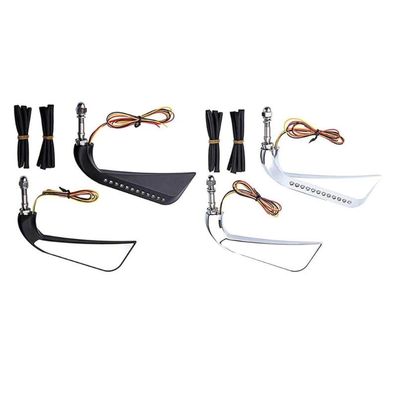 

Professionl Motorcycle LED Sickle Rearview Side Mirror with Turn Signal Light Motorbike Accessories suitable for 883