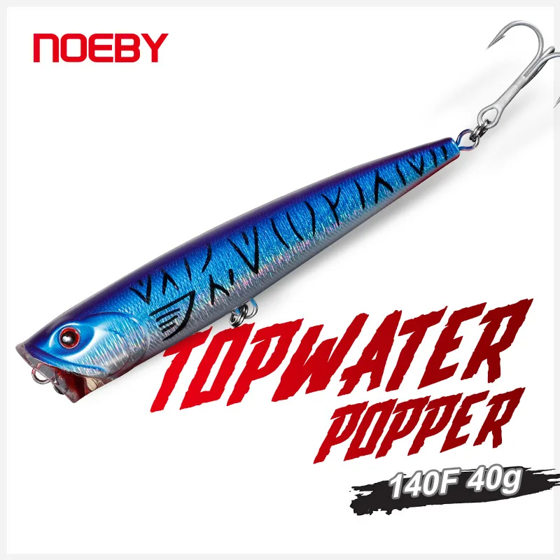 

Приманка для рыбалки NOEBY Topwater Popper приманка 140 мм 40 г жесткая приманка для соленой воды Искусственные воблеры пластиковые рыболовные снасти с крючками VMC