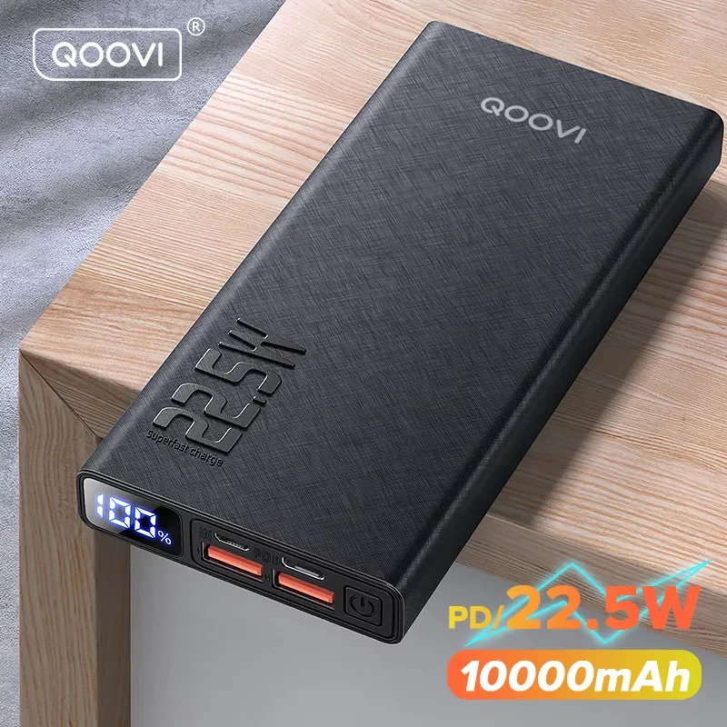 

2023New QOOVI Power Bank 10000mAh PD 20W Fast Charging Powerbank External Battery Charger For iPhone 13 Pro Xiaomi Huawei P40 Po