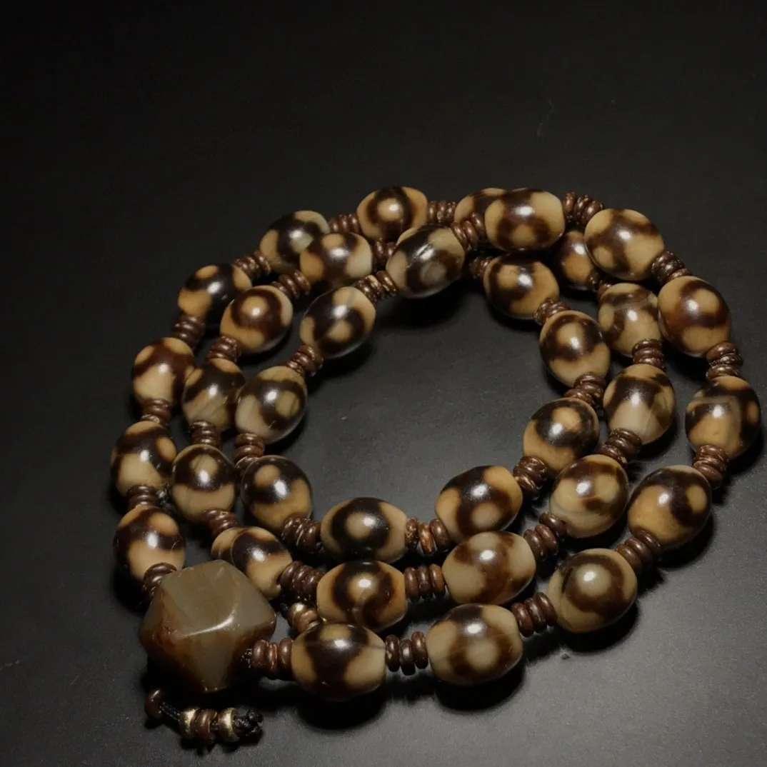 Тайя желтое черное золото Мандала город три глаза бусины Дзи натуральный агат