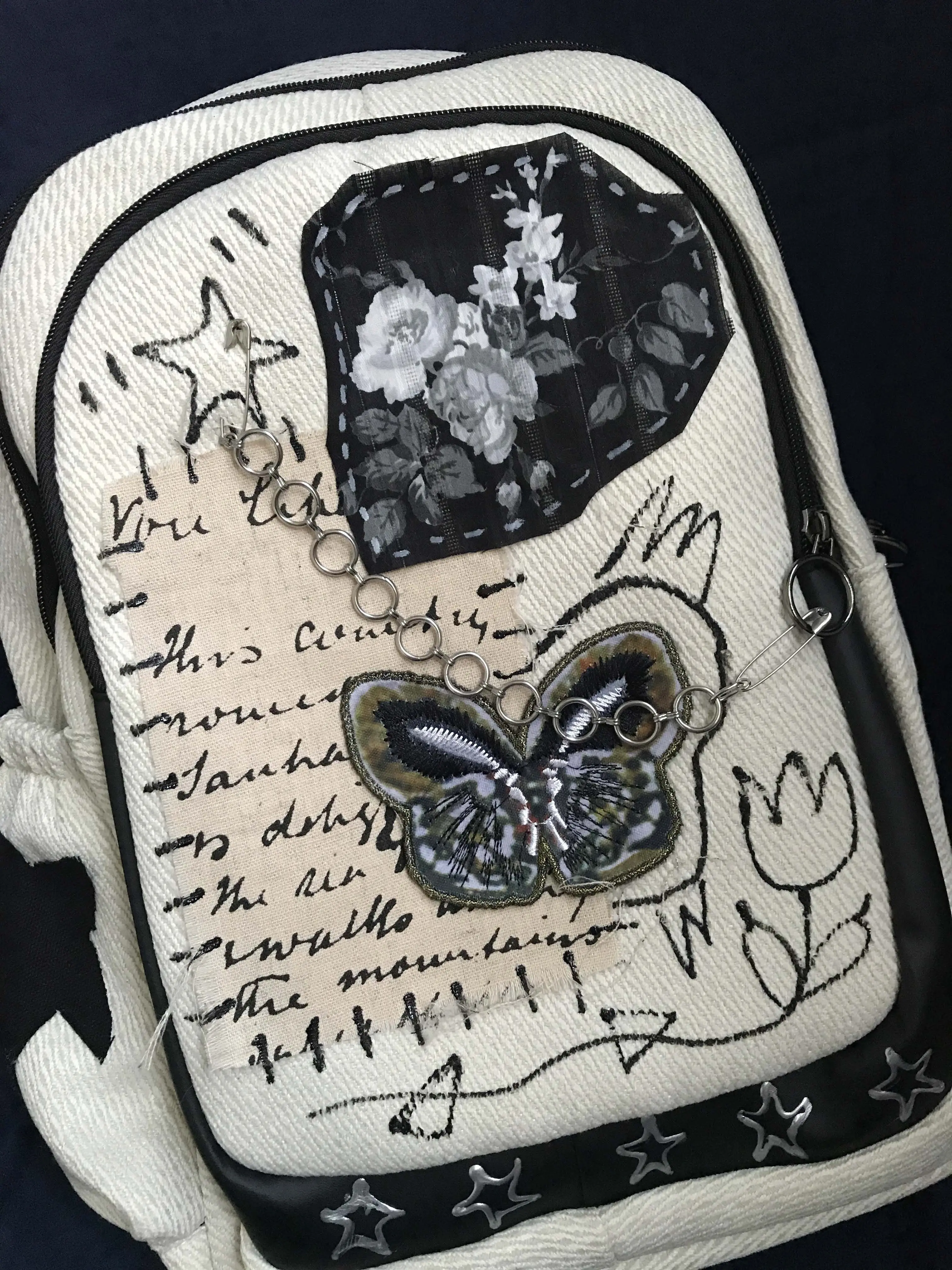 Stylish Bags Unisex Satchel Casual Daypack Star Butterfly Designer Chain Back Bag Harajuku Canvas School Bags College Students