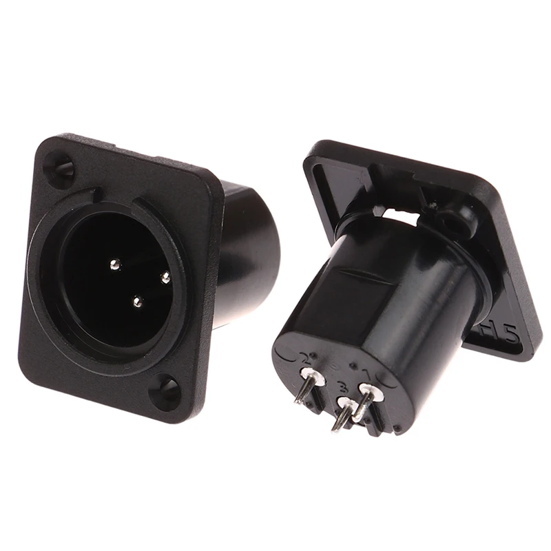 

1PC XLR 3pin Male Female Panel Audio Microphone Jack Plug Connector XLR straight-foot plastic Karon seat