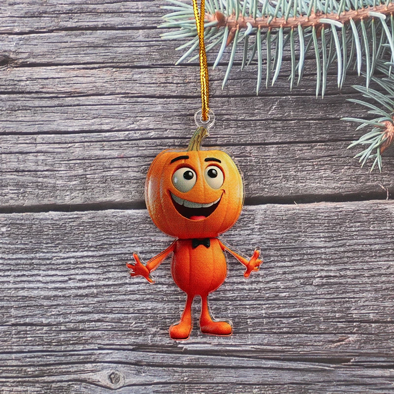 

Хэллоуин Мультфильм смешная Тыква кукла планар Акриловая Рождественская елка кулон на День Благодарения Тыква автомобиль кулон счастливый Хэллоуин