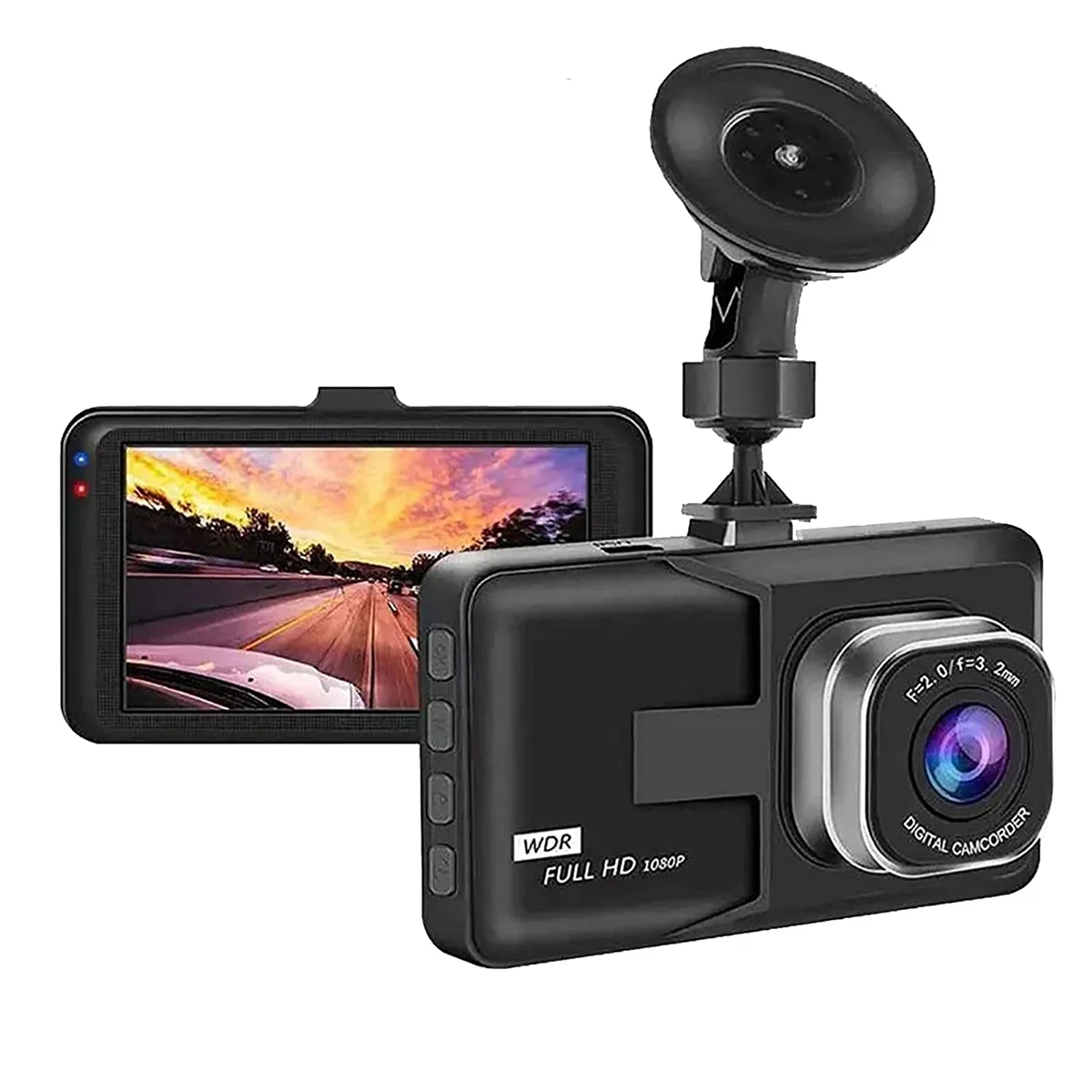 

1080P HD Car Dash Cam Front and Rear, 3.0 Inch IPS Screen Driving Recorder, G-Sensor, Motion Detection, Parking Monitor