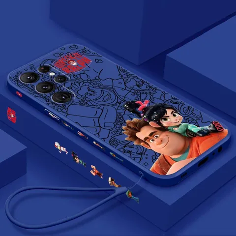 Милый чехол для телефона Disney Girls для Samsung Galaxy S25 S24 S23 S22 S21 S20 Ultra Plus FE 5G Liquid Left Rope Cover