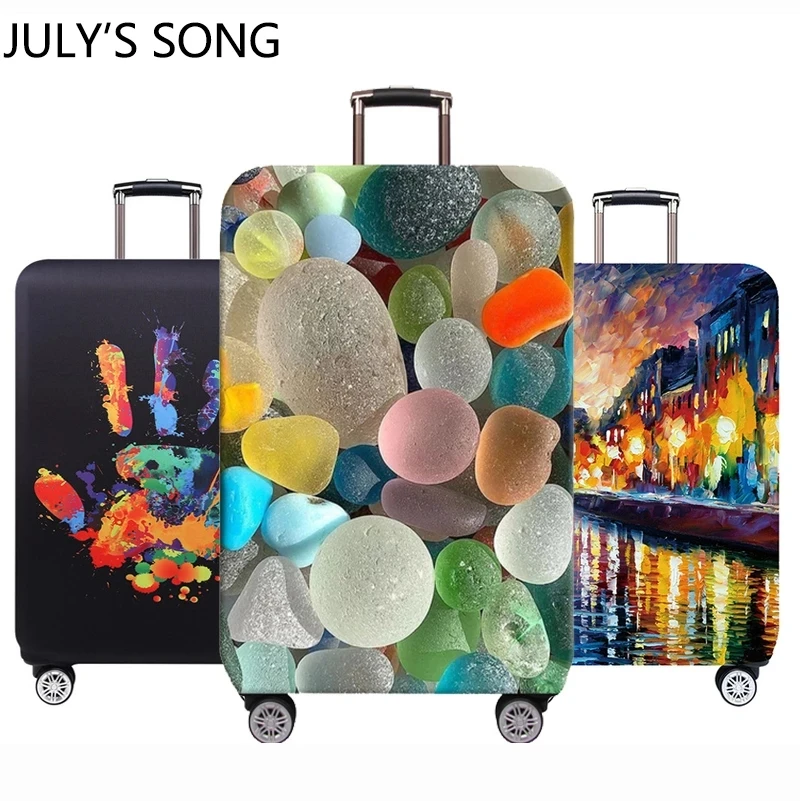 JULY'S SONG Travel Suitcase Protective Cover for 18''-32'' Luggage Case Travel Accessories Elastic SUitcase Dust Cover
