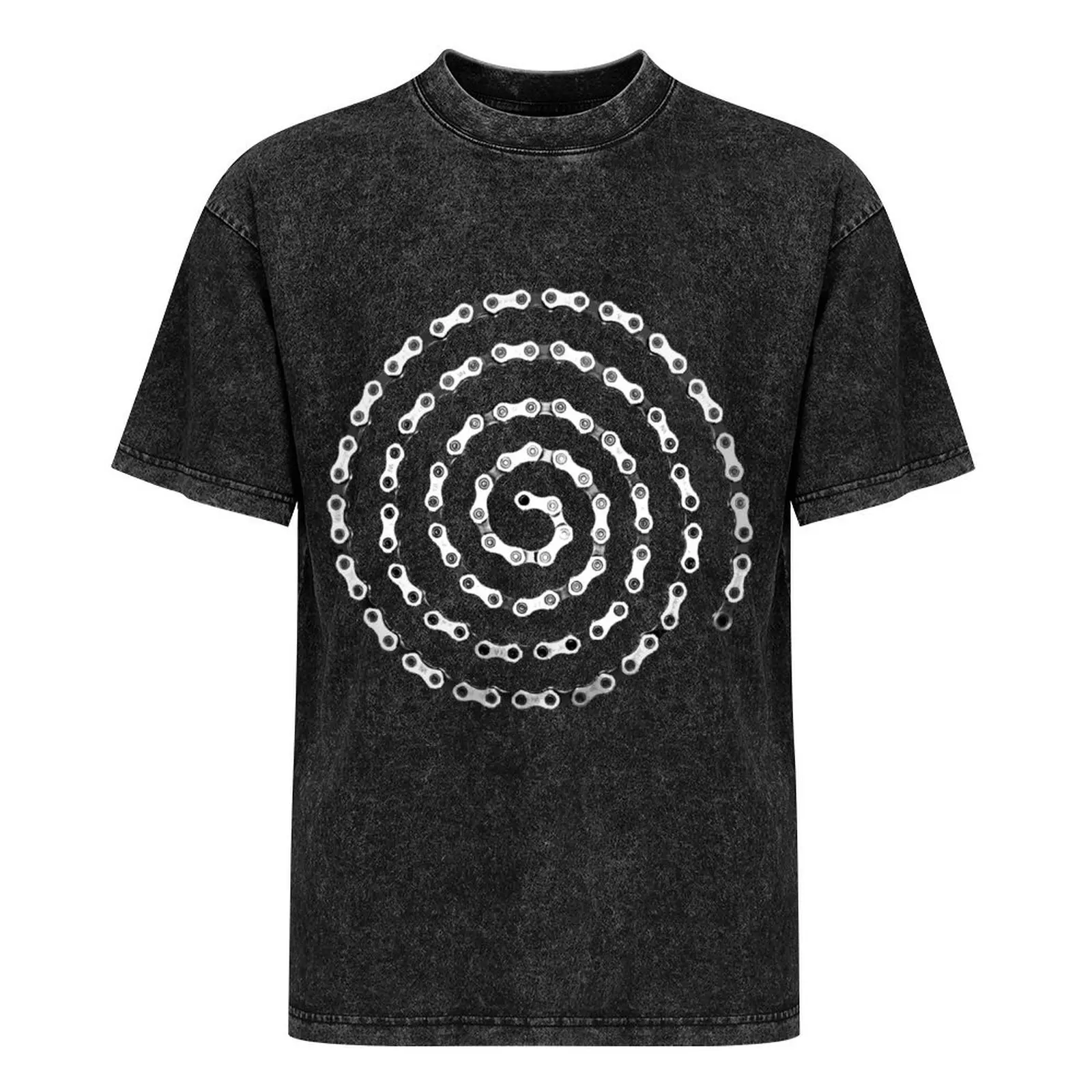 Футболка со спиральной велосипедной цепочкой большие размеры винтажная одежда