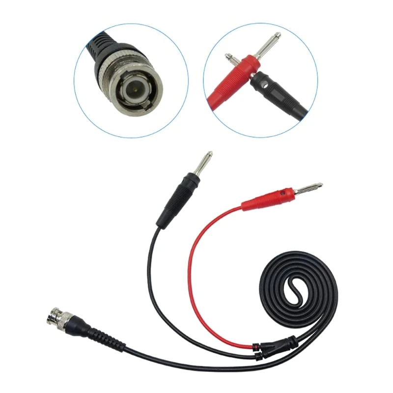 

500V 5A BNC to Dual 4mm Stackable Banana Plug Test Safe Probes Cable 120CM