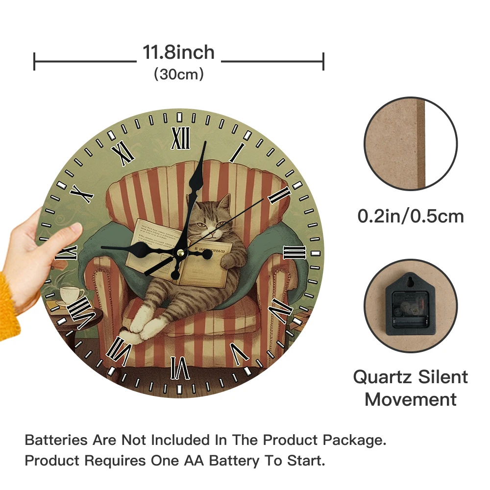 Putuo Декоративные Круглые Настенные Часы Деревянные Подвески Украшения