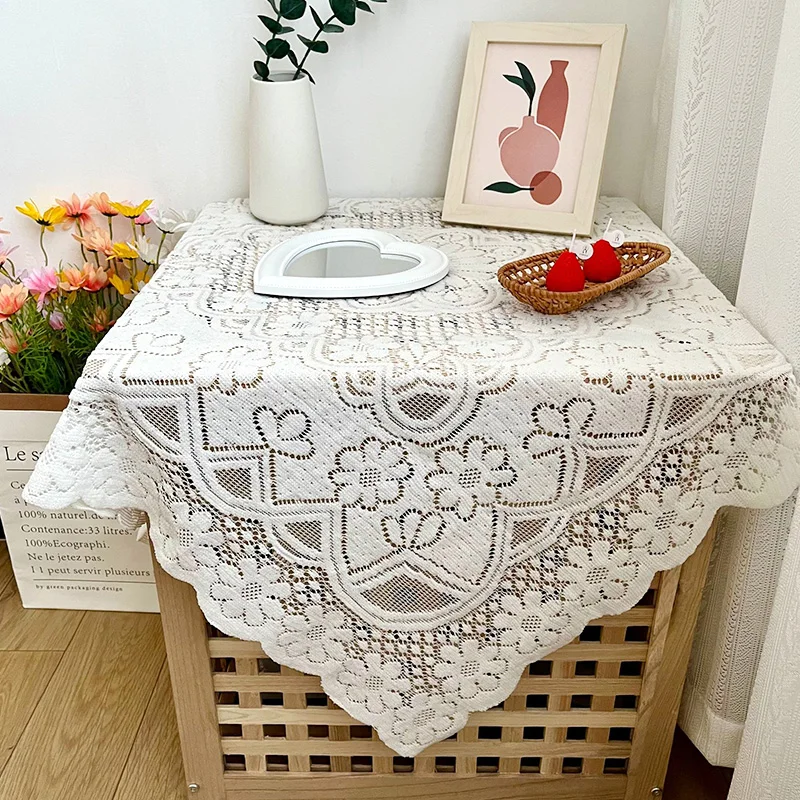 

Французская романтичная кружевная скатерть, прямоугольная обеденная ткань, кофейный цвет, домашнее украшение, пылезащитный текстиль, полиэстер, Банкетный Декор