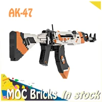 new limited moc bricks diy enthusiast ww2 ak47 rifle assembly building blocks gun technical military city police toys boy gifts