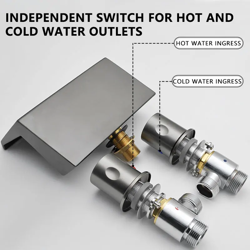 Смеситель для раковины в ванную комнату латунный кран с двумя ручками горячей и