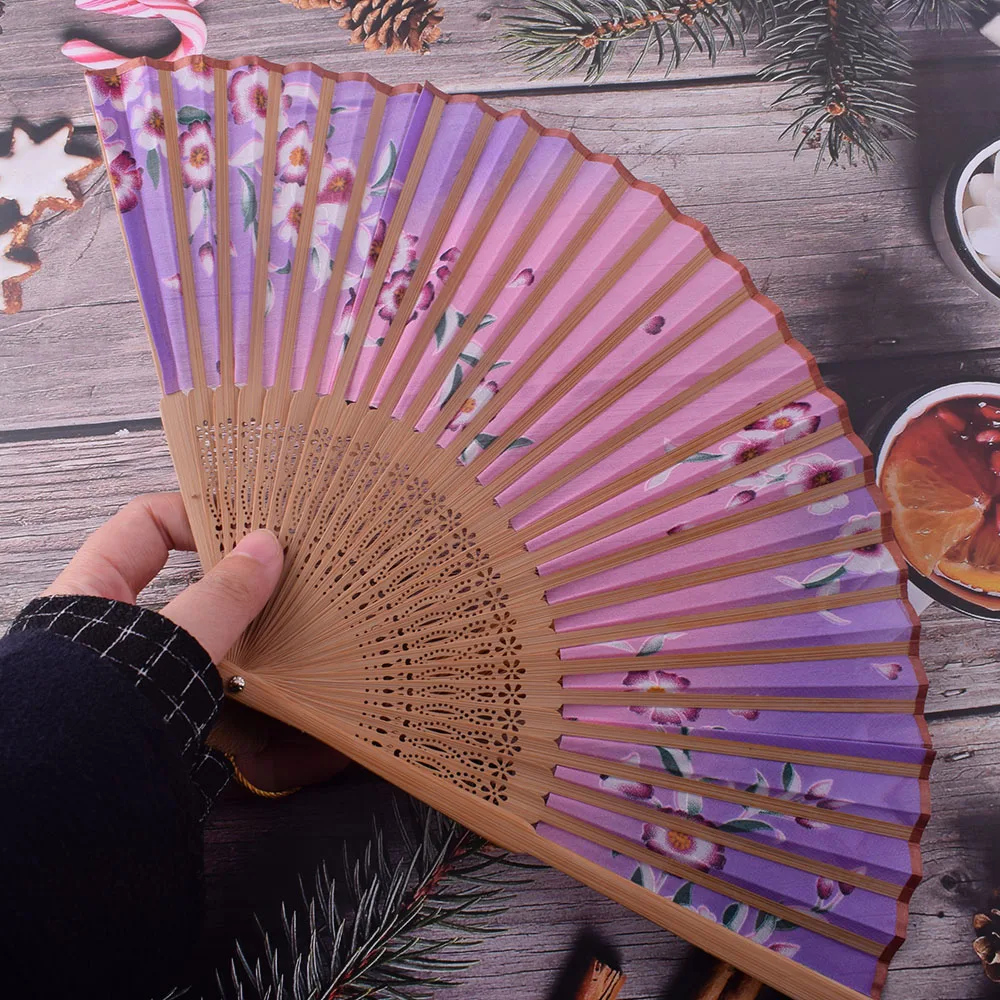 Ручной Веер вышитый цветок цветочный бумажный веер китайские шелковые вееры