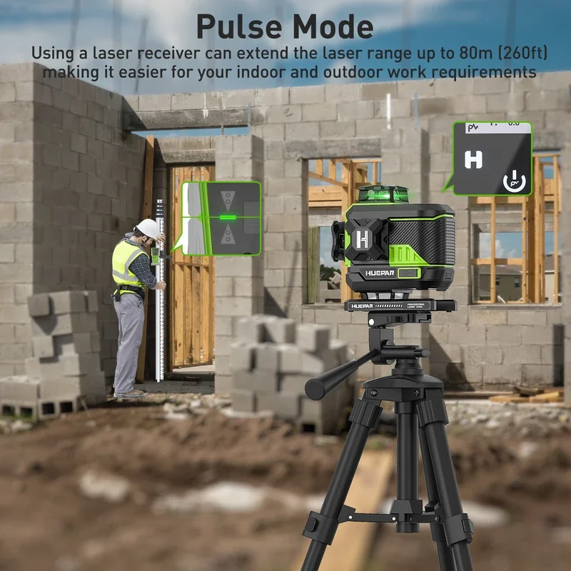 Huipar 4d 16-линейный перекрестный лазерный уровень z04cg ЖК-экран Bluetooth и пульт