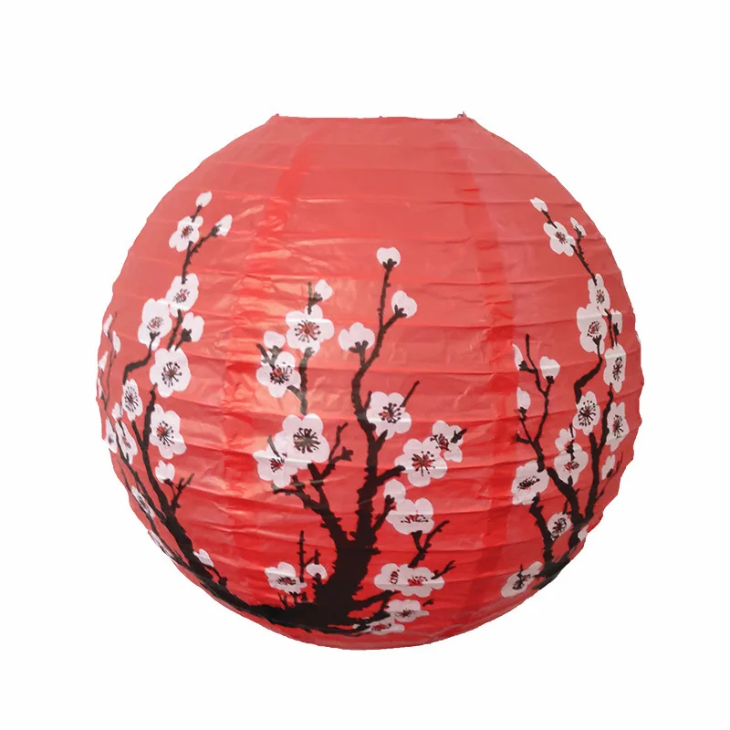 

30cm Chinese Style Plum Blossom Round Paper Lantern Restaurant And Hotel Layout Wedding Party Decorations Home Decor