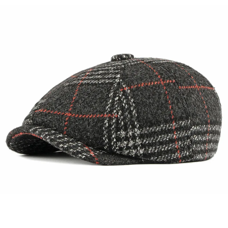 2022 New Autumn Winter Women Warm Vintage Beret Men Woolen Knit Newsboy Cap French Stylish Peaky Blinder British Female Hat A60