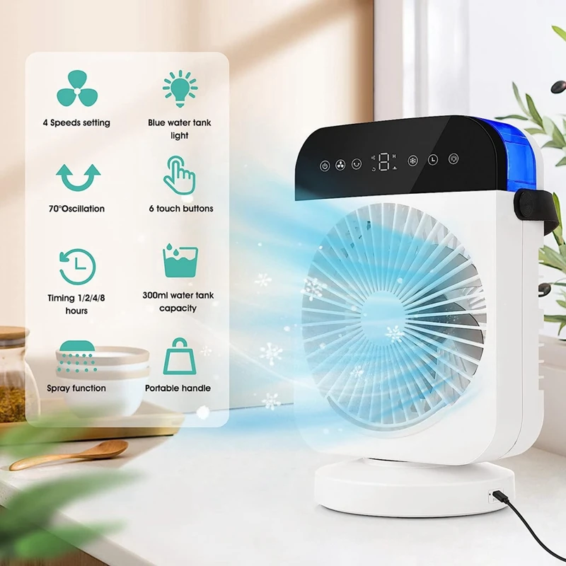 

Portable Cold Air Conditioner Evaporative Air Cooler Mini Desktop Air Conditioning Fan Humidifier