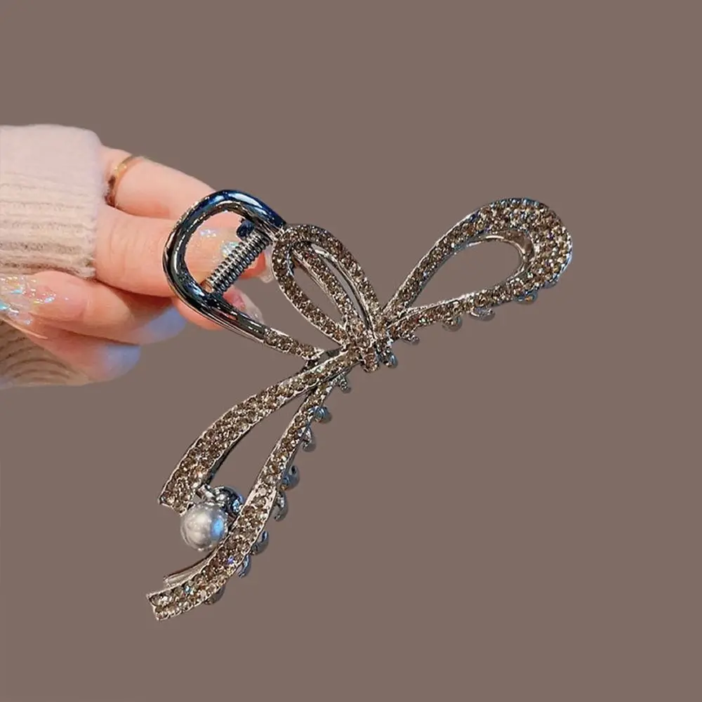 

Alloy Headdress Hair Styling Tool Bow Girl Hair Claw Women Large Shark Clip Hair Grip Clip Korean Style Hair Clip