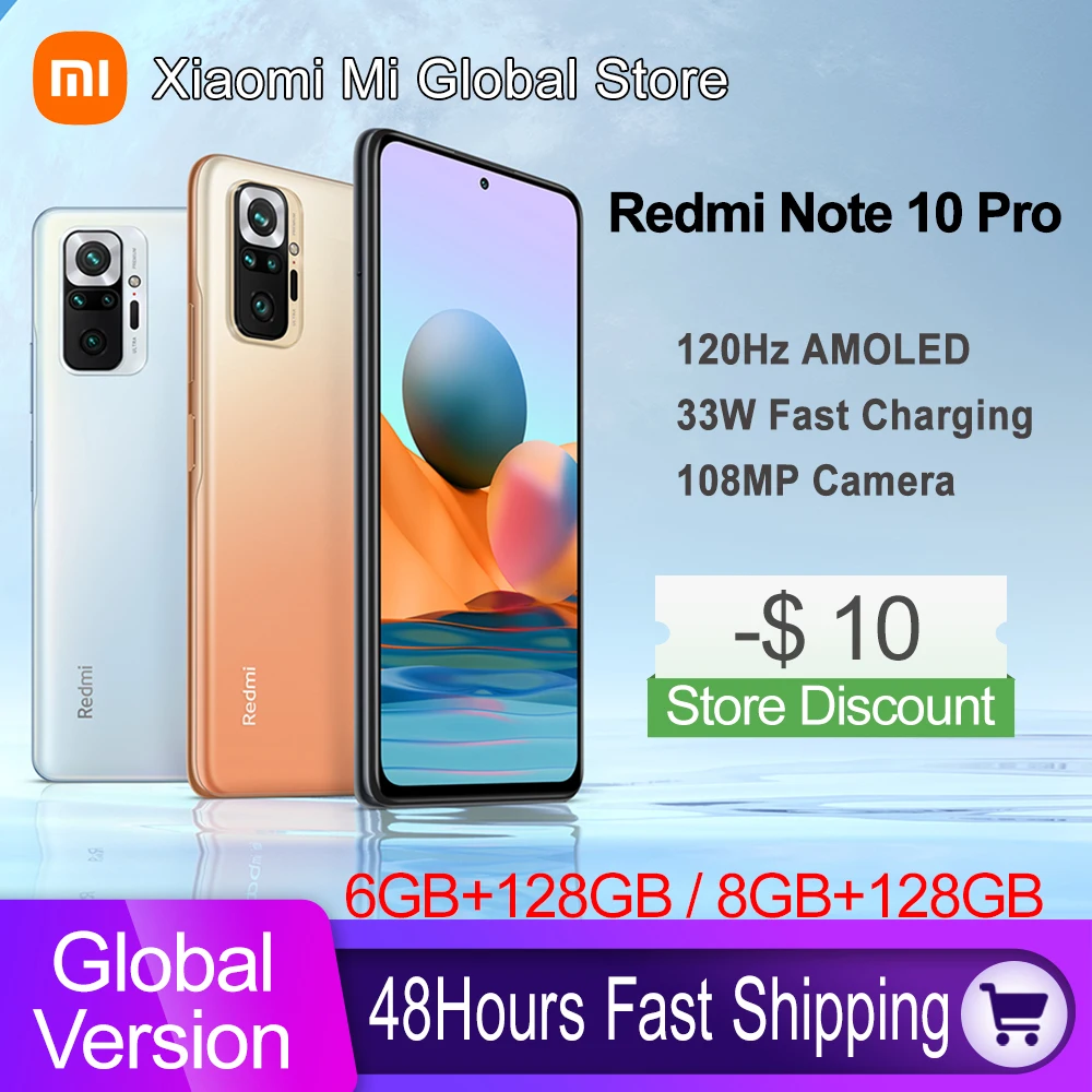 Xiaomi Redmi Note 10 Pro 6Gb 8Gb 128Gb Global Version 108Mp Camera