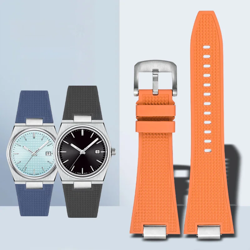Фото 27 мм силиконовый ремешок для часов Tissot PRX, высококачественный мужской ремешок для часов FKM, браслет №1