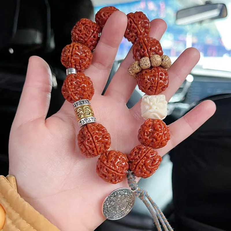 Браслет Da Kong Zi мужской литературы и игры с семенами ореха Звезда Луна Бодхи для