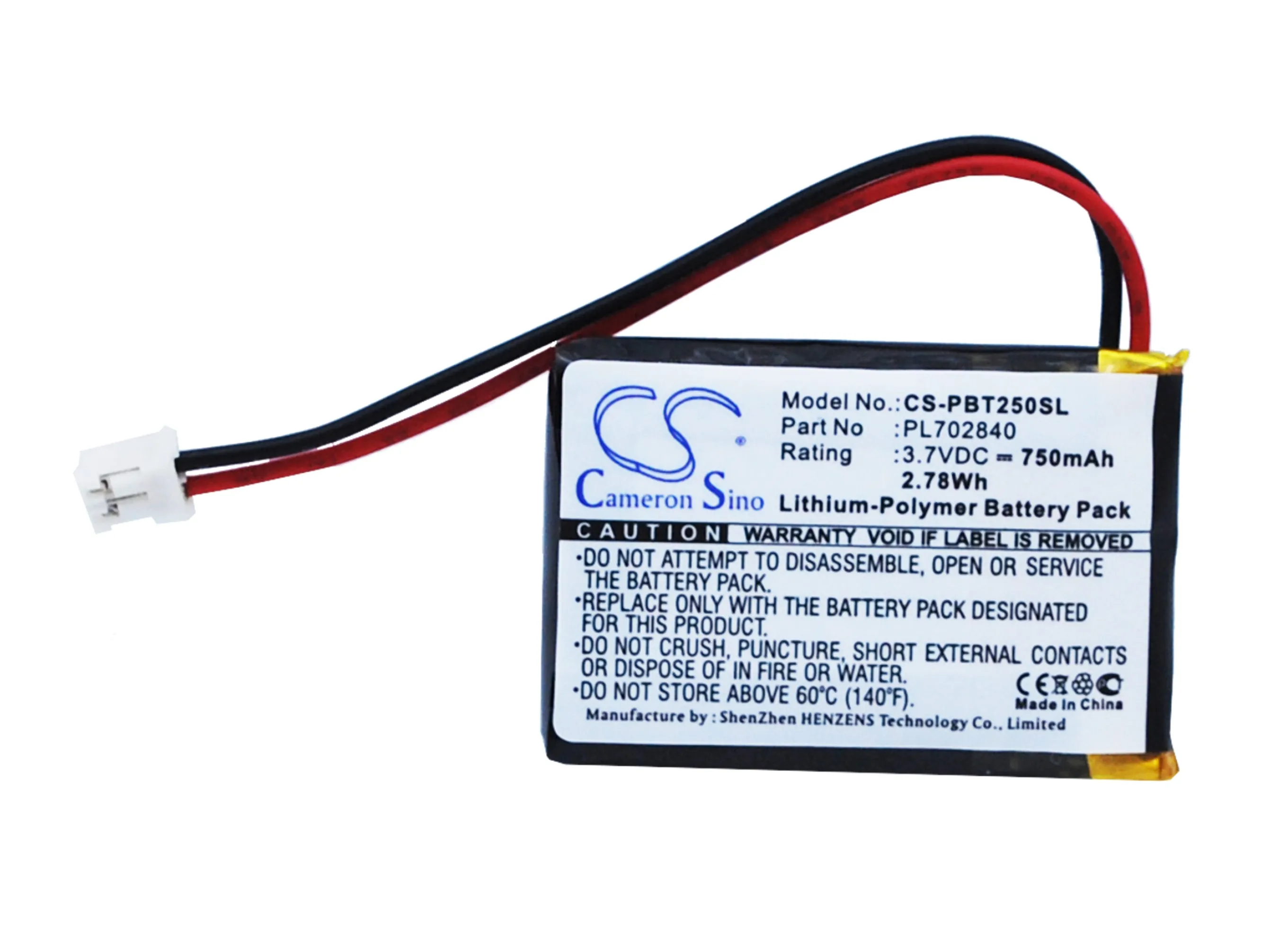 

750mAh PL702840 Battery for Philips BT64A BT2500B BT64 BT2500B/37 BT64B BT2500W/00 BT2500 BT2500W