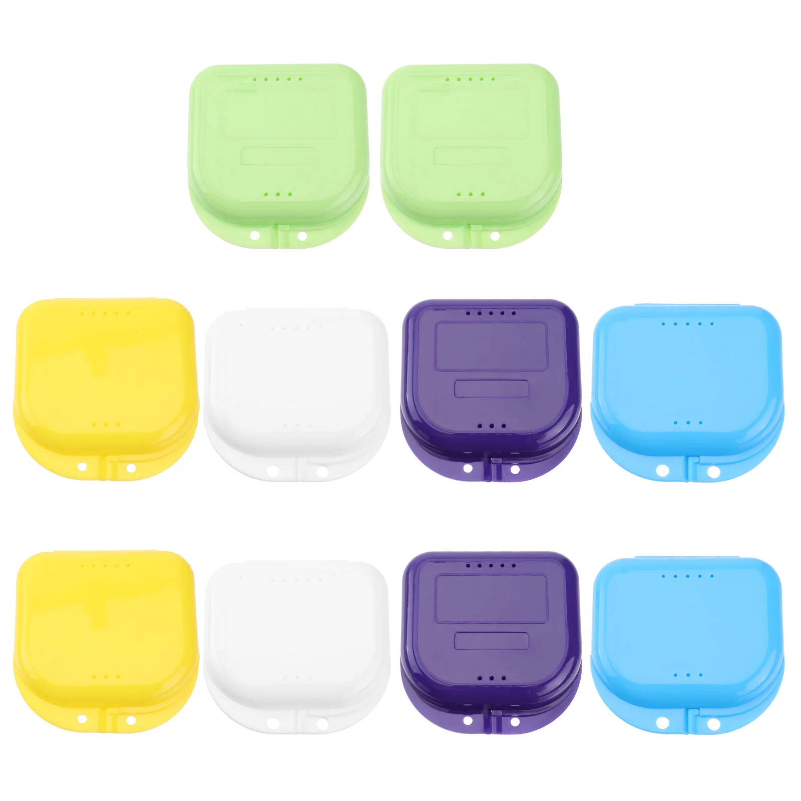 

10Pcs Braces Box Denture Tray Box Mouth Guard Case Case Denture Holder Traval Retainer Case Container