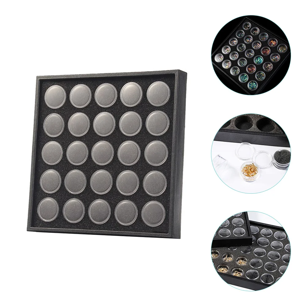 

Diamonds for Nails Nail Gems Box Nail Rhinestone Display Box Nail Diamonds Holder Jars, Ring Box, Jewelry Organizer ( 25 Grids )