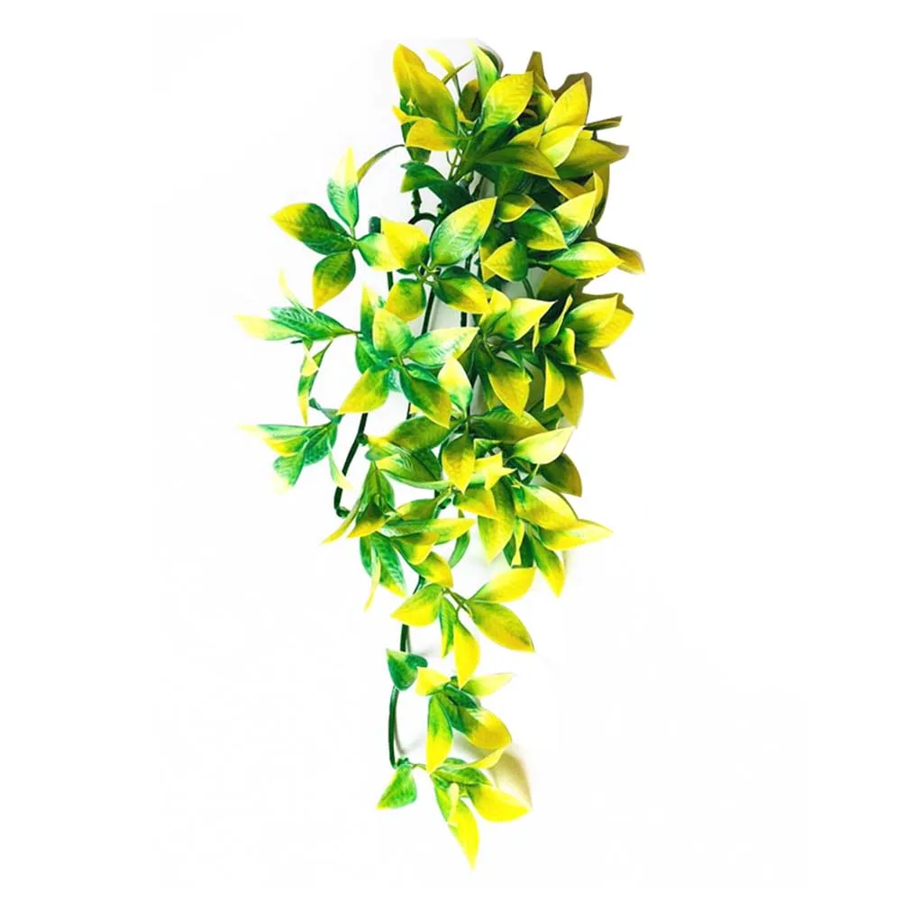 

12 Inch Handmade For Reptile With Suction Cup Hanging Plastic Fish Tank Artificial Vine Simulated Plant Decorative Ornament Fake