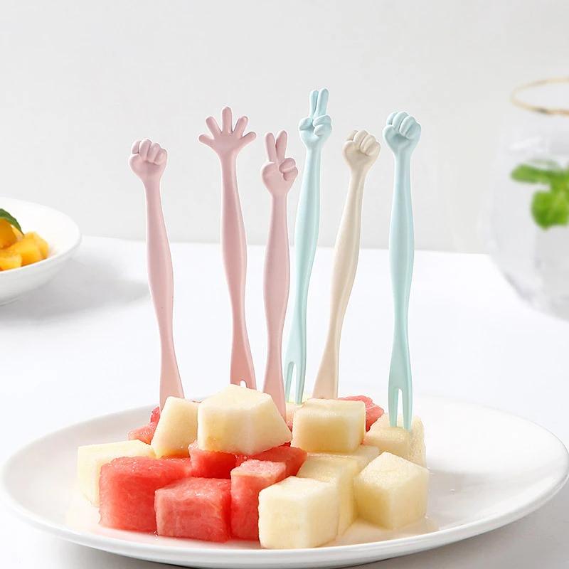

6Pcs Cute Fruit Fork Cake Dessert Fork Food Fork Toothpick Bento Lunches Party Decor Bento Fork