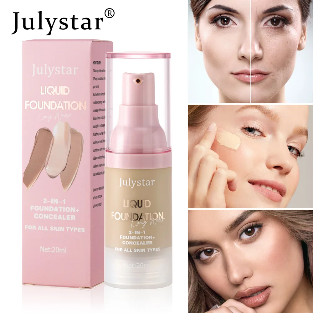 Фото Julystar Foundation Concealer Стойкая увлажняющая вакуумная основа без макияжа №1