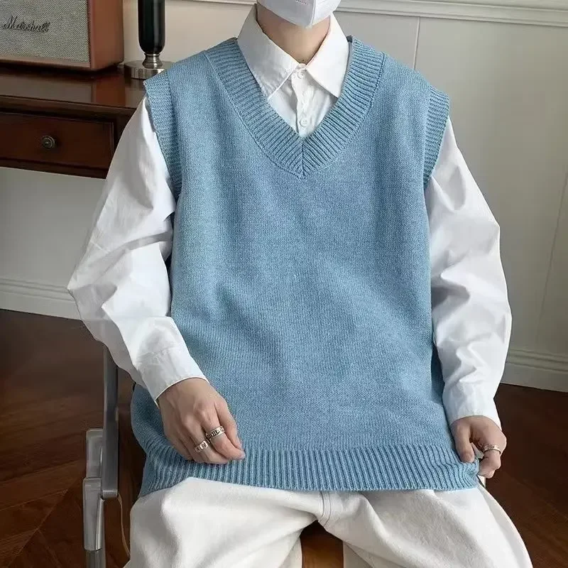 Свитер-жилет мужская уличная одежда повседневная свободная весенне-осенняя