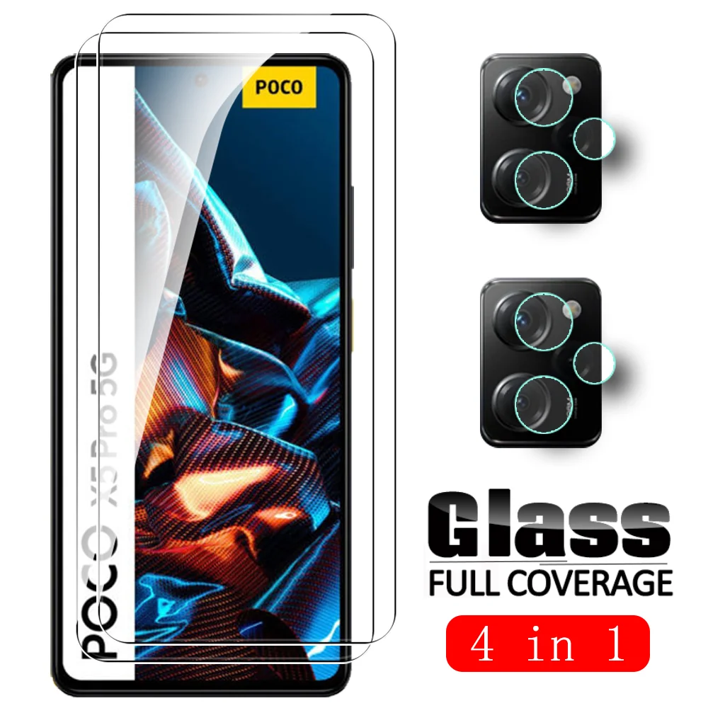 

Стекло 4 в 1 для Xiaomi Poco X5 Pro 5G, защита экрана из закаленного стекла, PocoX5Pro PocoX5 X5Pro X 5 5X 6,67 ''22111317PG, пленка для объектива