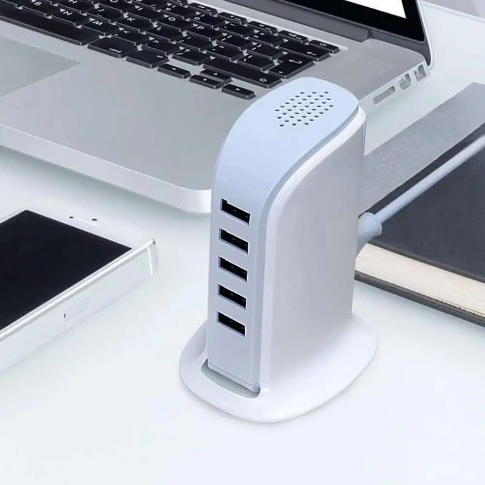 

for Home Plug Universal 5 Ports Home USB Mobile Phone Desktop Wall EU UK Charging Station Dock for Home