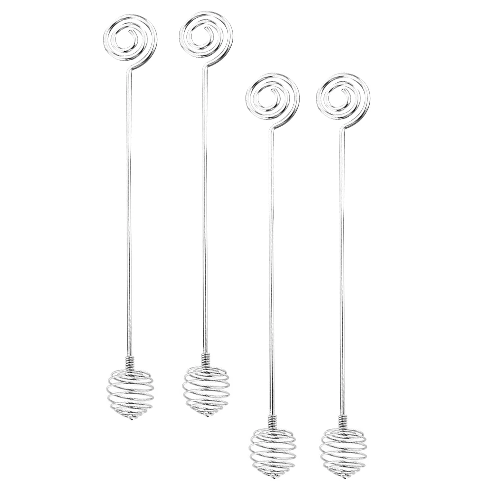 

4 Pcs Honey Mixer Coffee Stirrers Jam Stirring Rods Wands Server Stainless Steel Stick Mixing