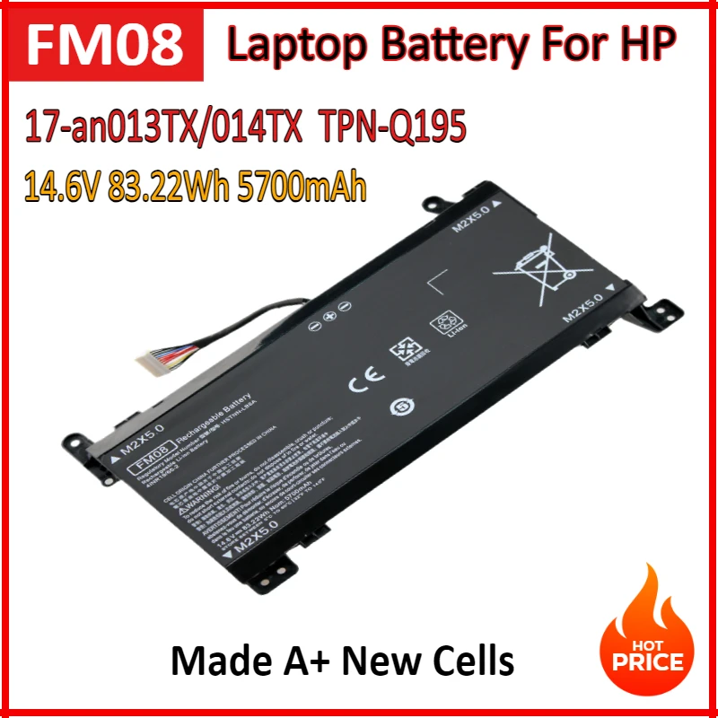14 6 В 83 22 Втч 5700 мАч FM08 аккумулятор для ноутбука HP 17-an013TX 17-an014TX TPN-Q195 8922753 -421 HSTNN-LB8B