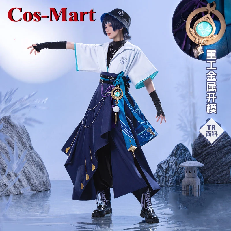 

Косплей-костюм Cos-Mart Game Genshin Impact Wanderer/Scaramouche, Повседневная модная униформа, искусственная реальность