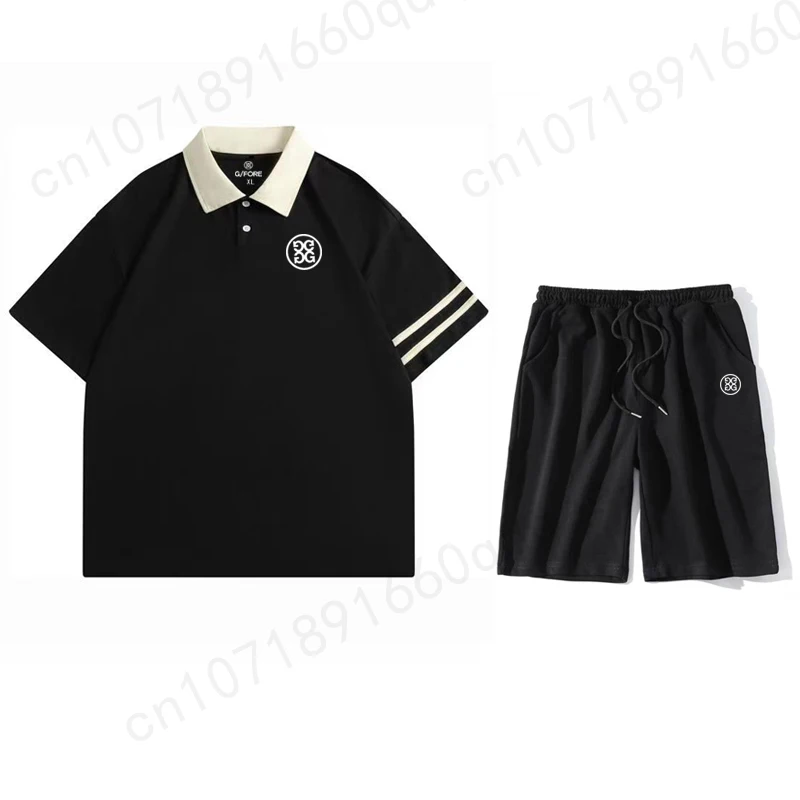 Men Women Embroidery 4G golf Tracksuit Short Sleeve T-shirt Shorts Suit Outdoor Sports Summer Fashion Casual 2 Piece Suit