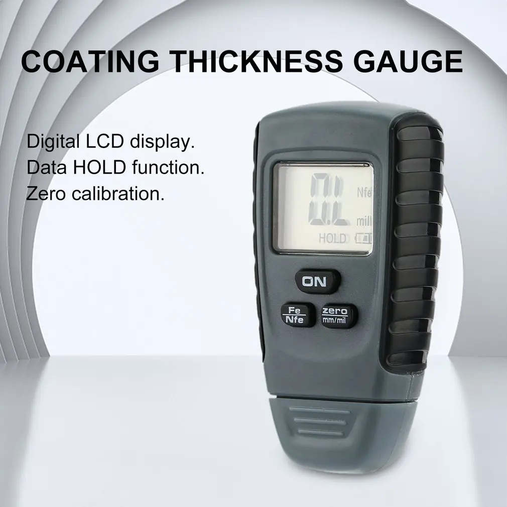 

RM660 Coating Thickness Gauge Portable Feeler Tester Fe/NFe Instrument Base Iron Aluminum Testers LCD Display Digital Tool RM660