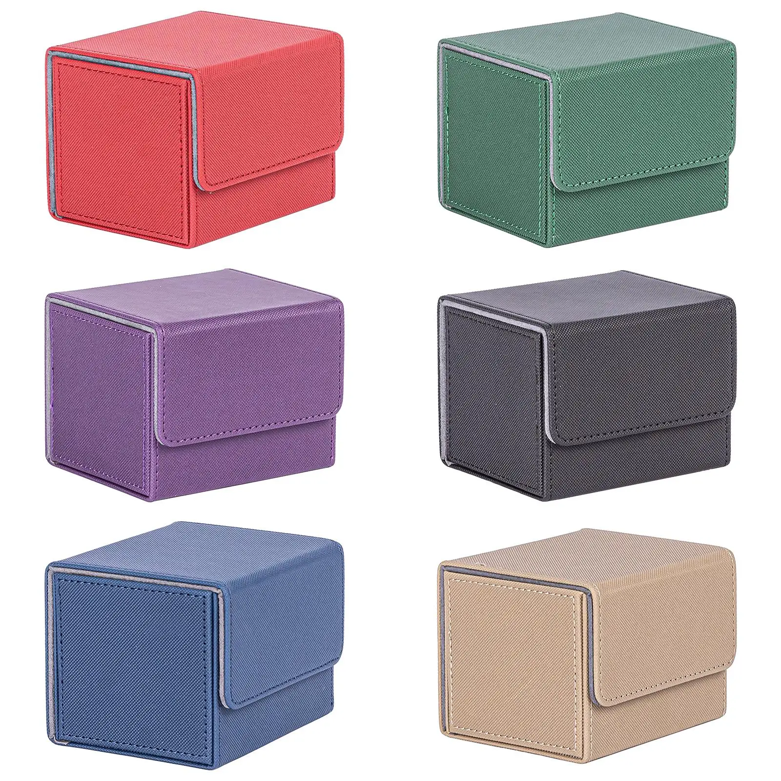 

Trading Card Deck Boxes, PU Leather Gaming Card Holder Storage Box Organization