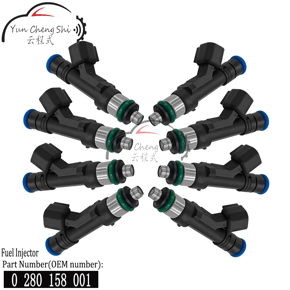 

8pcs/ Set New Fuel Injector 0280158001 0 280 158 001 For FORD E-150 E-250 E-350 E-450 5.4L 2L 1E-A5C 822-11167N