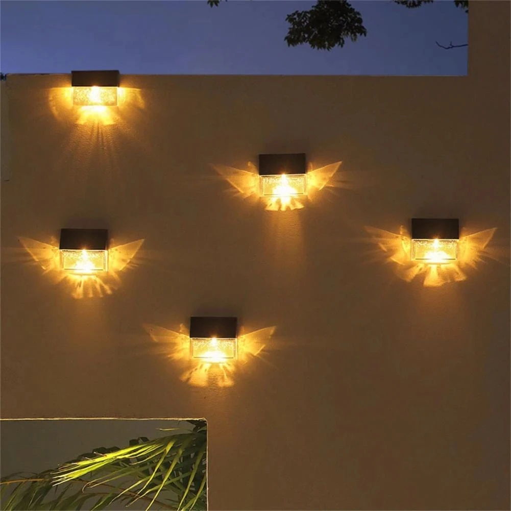 1Pc Landscape Light Dual Lighting Mode IP55 Waterproof ABS Automatic Light On/Off Garden LED Solar Wall Lamp For Yard