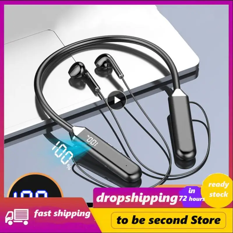 

Led Digital Display Ergonomic Headset Neckband Sport Earbuds Hifi Sound Wireless Headphones Earphone Wireless Neckband