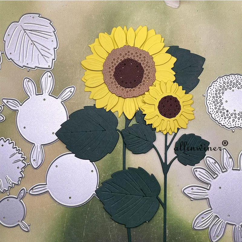 

Подсолнухи, украшение, металлические штампы, трафареты, вырезанные для «сделай сам», скрапбукинг, альбомная бумага, тиснение